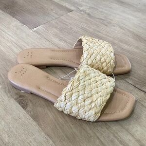 a new day Beige Woven Slide Sandals